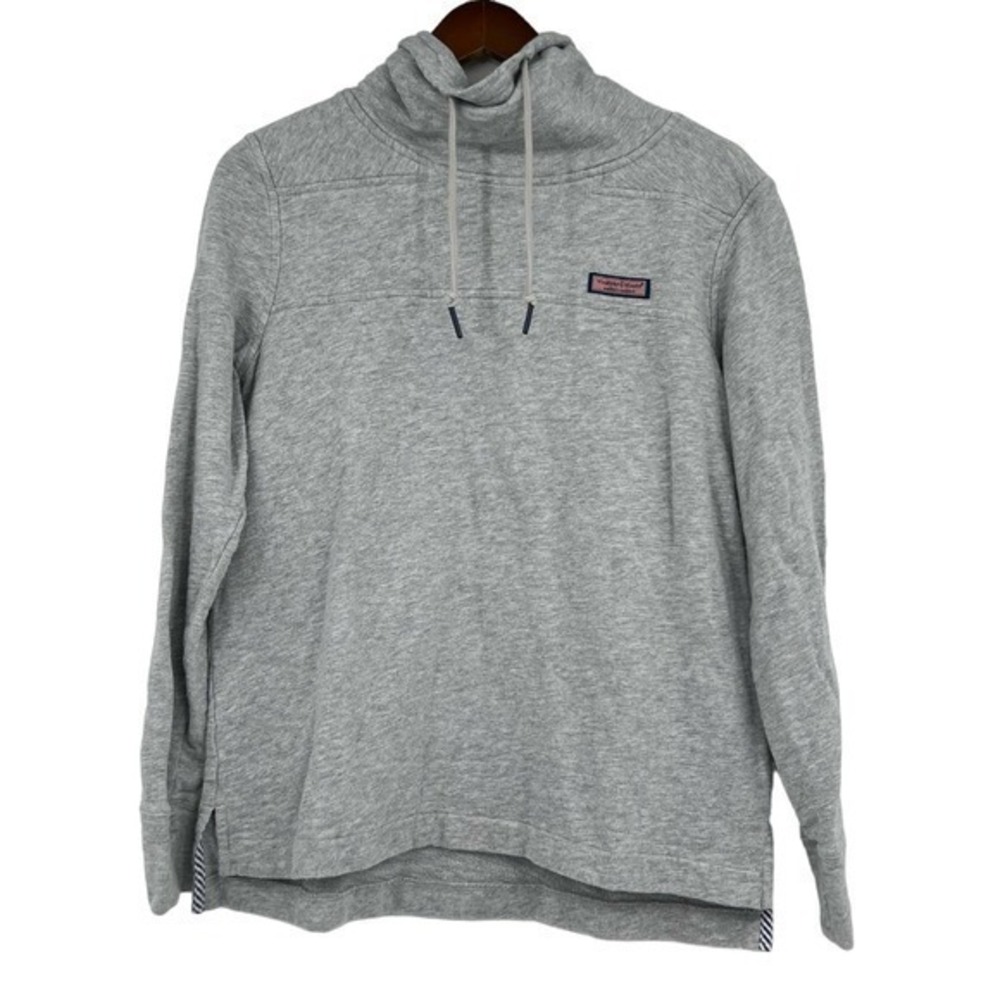 Mens Unisex Vineyard Vines Size Small Sweatshirt Gray Mock Neck Logo Pullover